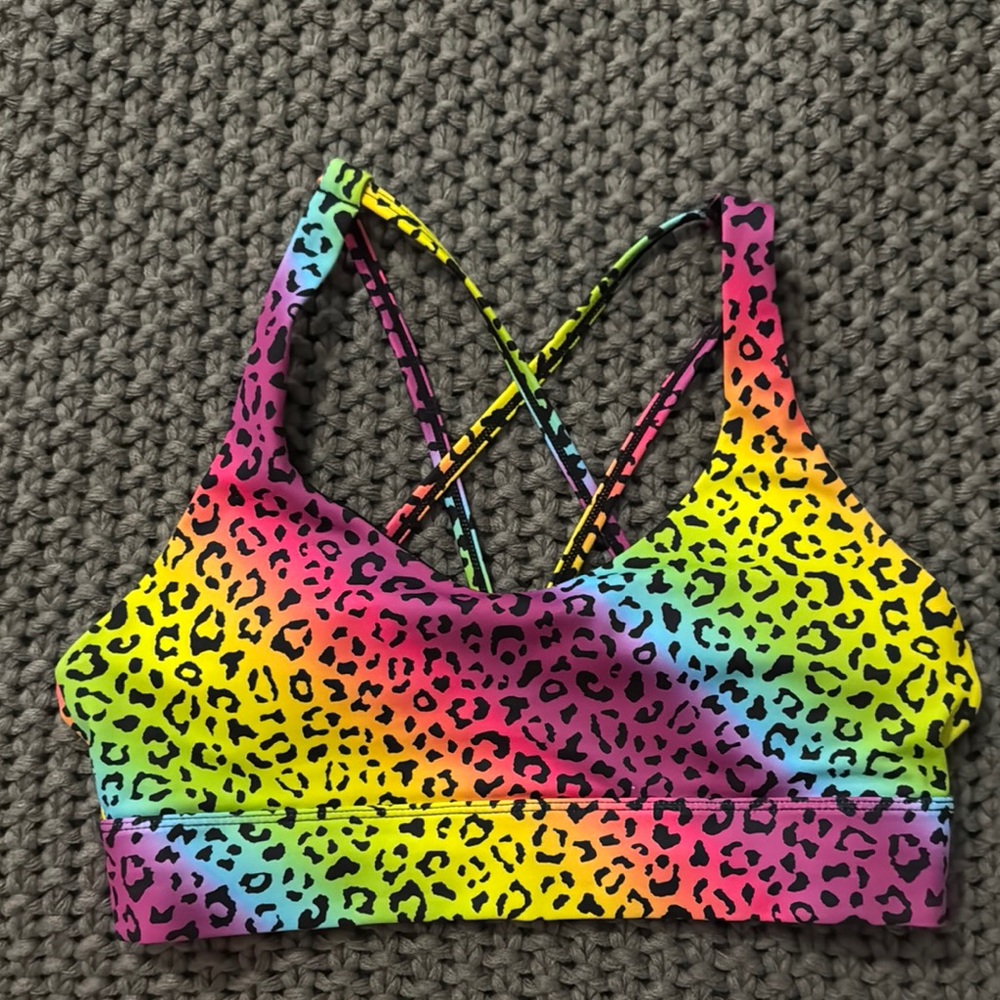 Zyia Active Multicolor Leopard Print Sports Bra